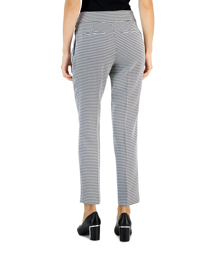 Kasper Women's Houndstooth Mid Rise SlimFit Pants Macy's