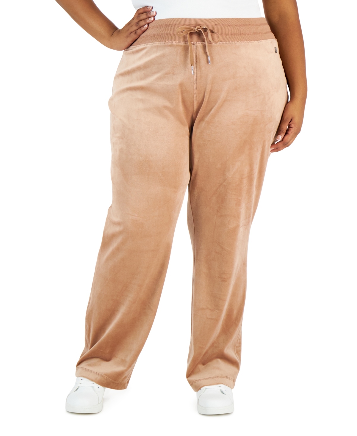 Calvin Klein Plus Size Pull-On Wide-Leg Velour Pants | Smart Closet