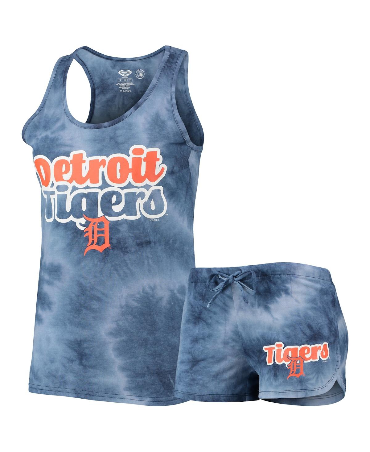 Concepts Sport Women's  Navy Detroit Tigers Billboard Racerback Tank Top And Shorts Set In Navy