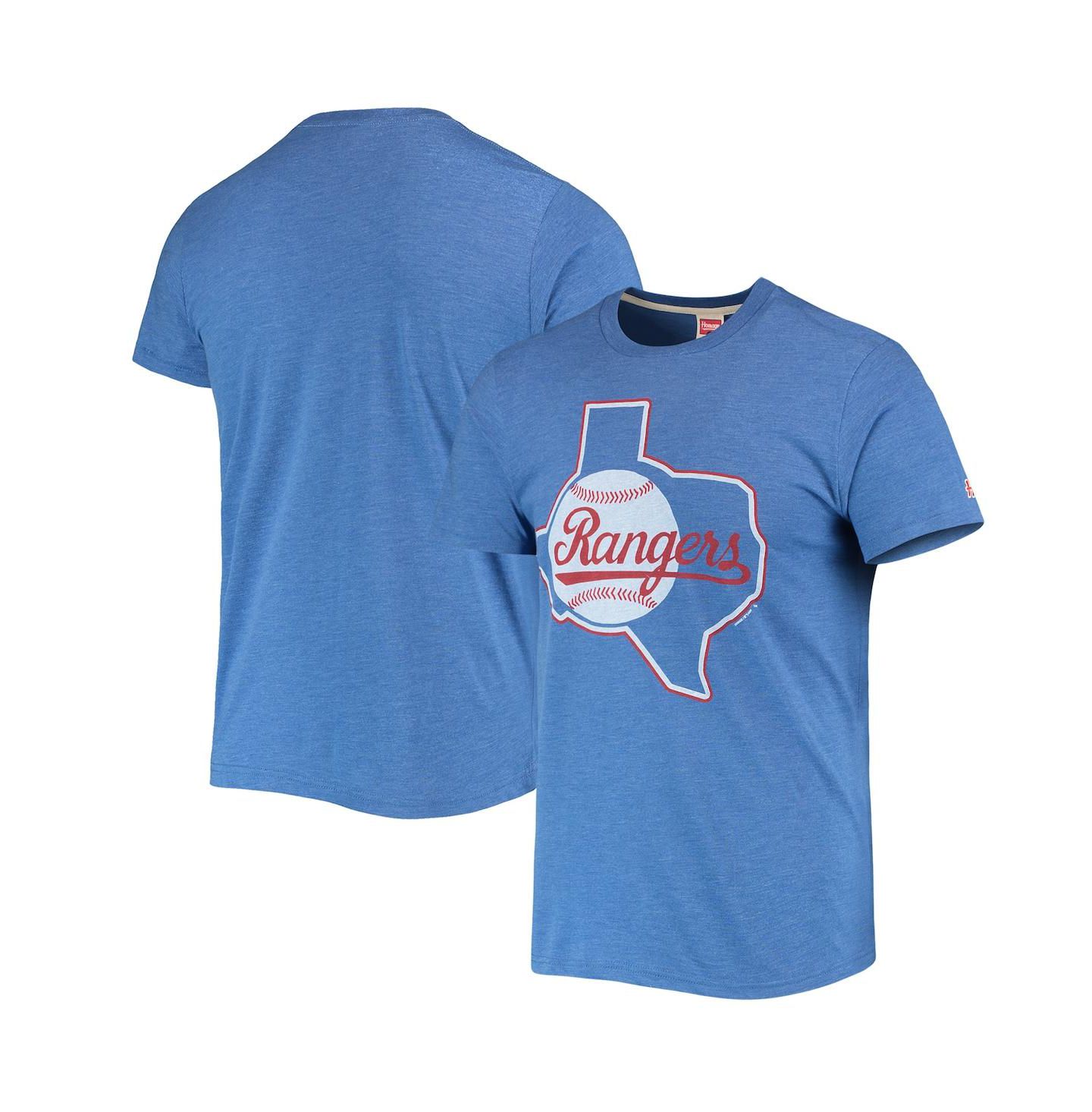 Мужская футболка Homage Royal Texas Rangers Hand-Drawn Logo Tri-Blend — фото 1