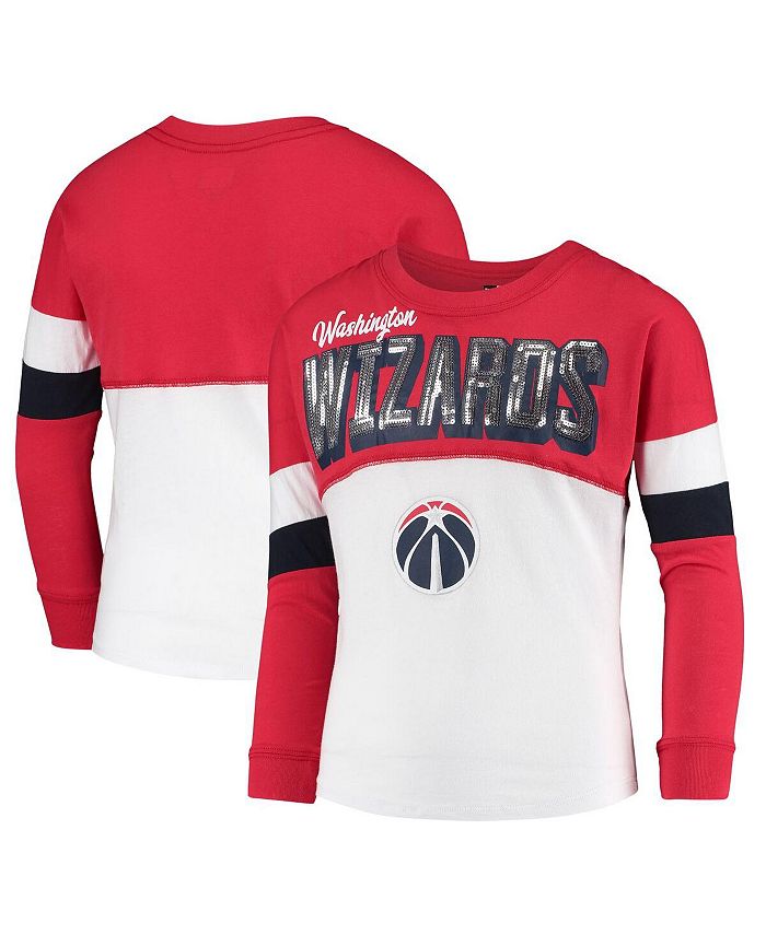 New Era Big Girls Red Washington Wizards Mesh Jersey V-Neck T-shirt - Macy's