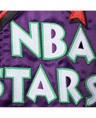 Men's Purple Big and Tall 1995 NBA All-Star Game Hardwood Classics Satin Full-Snap Jacket