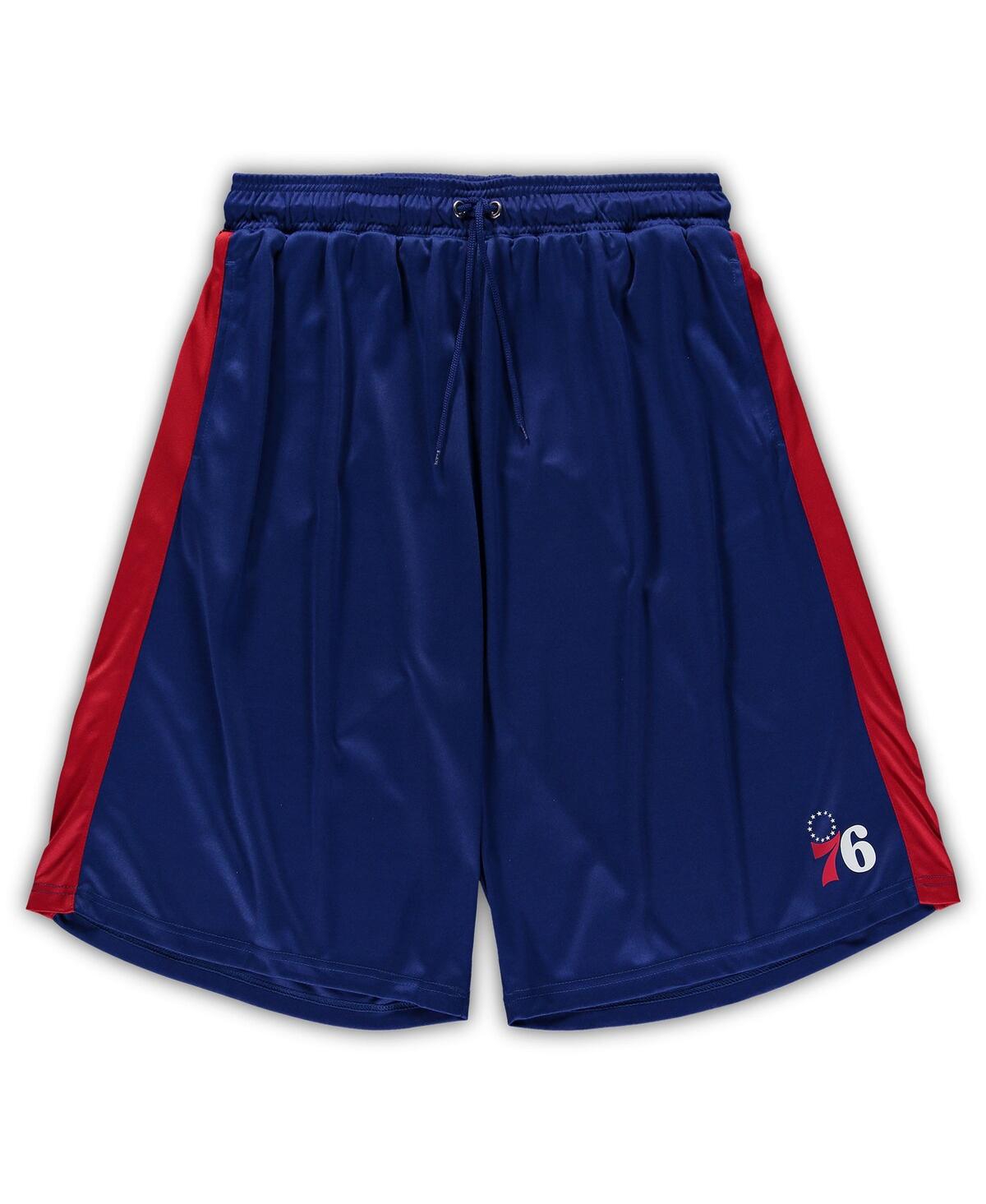 Shop Fanatics Men's  Royal, Red Philadelphia 76ers Big And Tall Performance Shorts In Royal,red