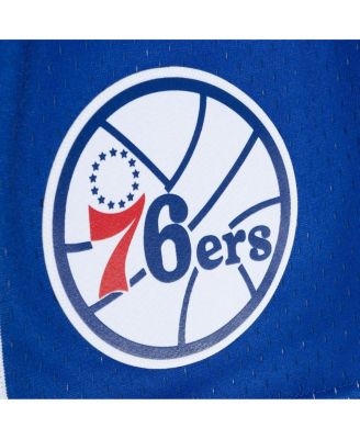 Men's Red, Royal Philadelphia 76ers 1996/97 Hardwood Classics Fadeaway Reload 3.0 Swingman Shorts