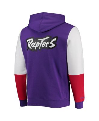 Men's Purple Toronto Raptors Hardwood Classics Fusion 2.0 Colorblock Pullover Hoodie