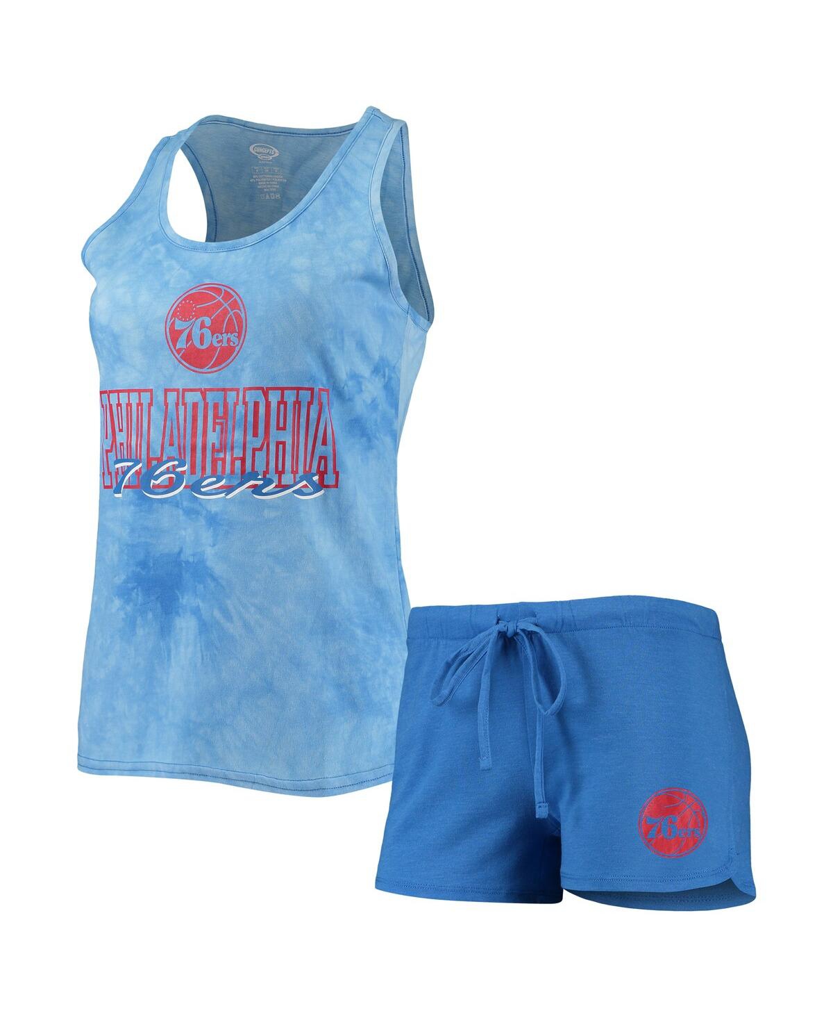 Concepts Sport Women's  Royal Philadelphia 76ers Billboard Racerback Tank Top And Shorts Sleep Set In Royal