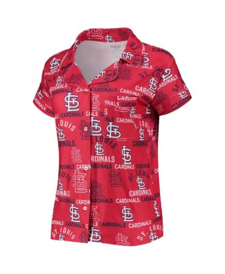 Women's Red St. Louis Cardinals Flagship Allover Print Top and Shorts Sleep Set