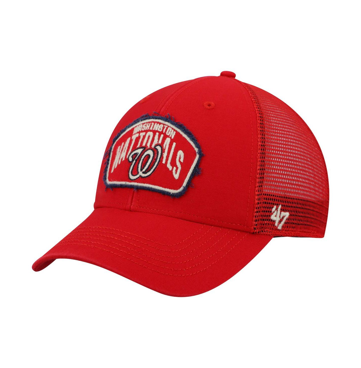 Мужская кепка '47 Brand Red Washington Nationals Cledus MVP Trucker Snapback Hat — фото 1