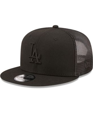 New Era Men's Los Angeles Dodgers Blackout Trucker 9FIFTY Snapback Hat ...