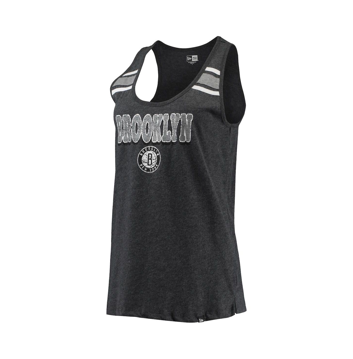 Женский топ New Era Heather Black Brooklyn Nets Scoop-Neck Racerback — фото 3