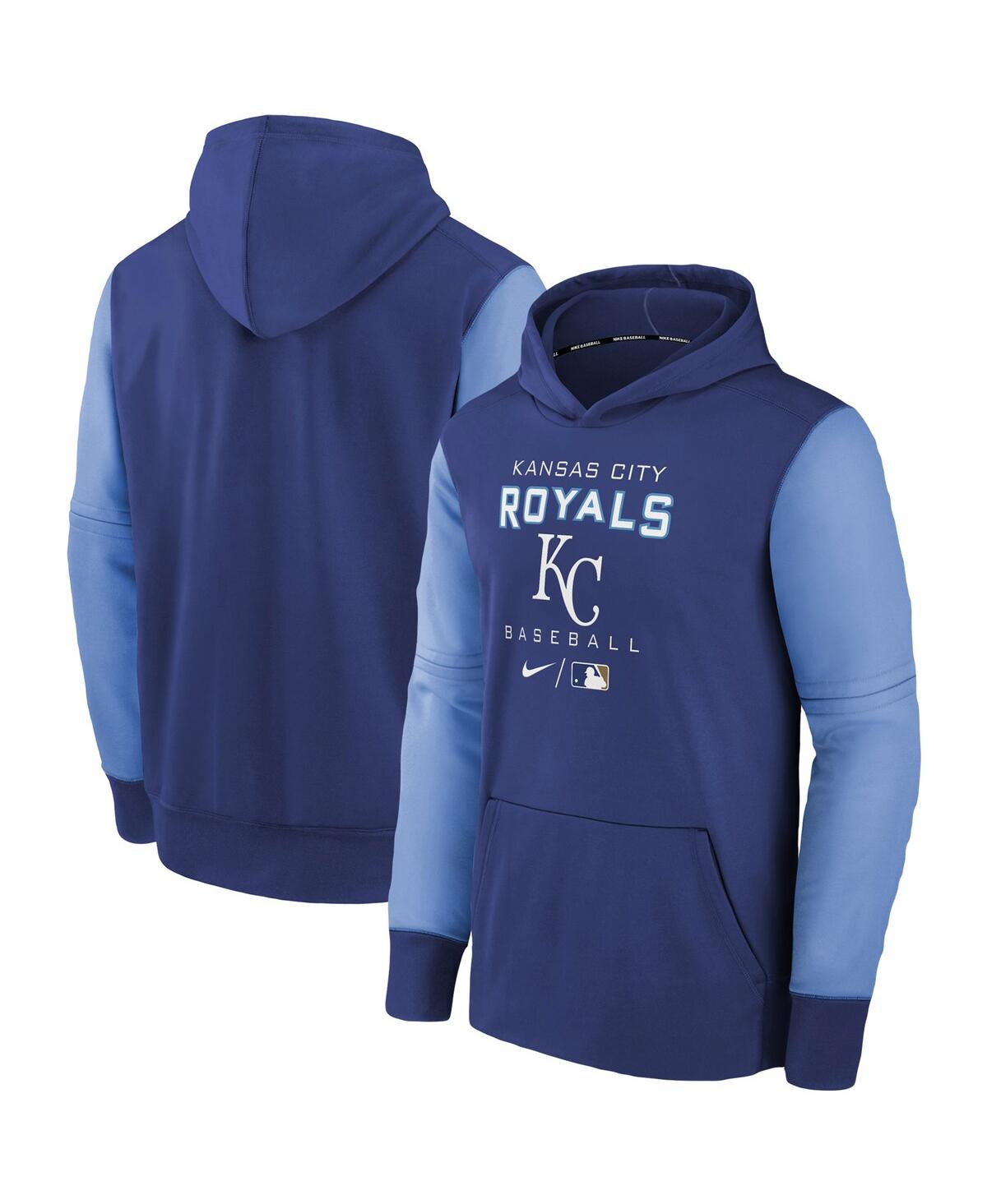 Youth Boys Nike Royal, Light Blue Kansas City Royals Authentic Collection Performance Pullover Hoodie