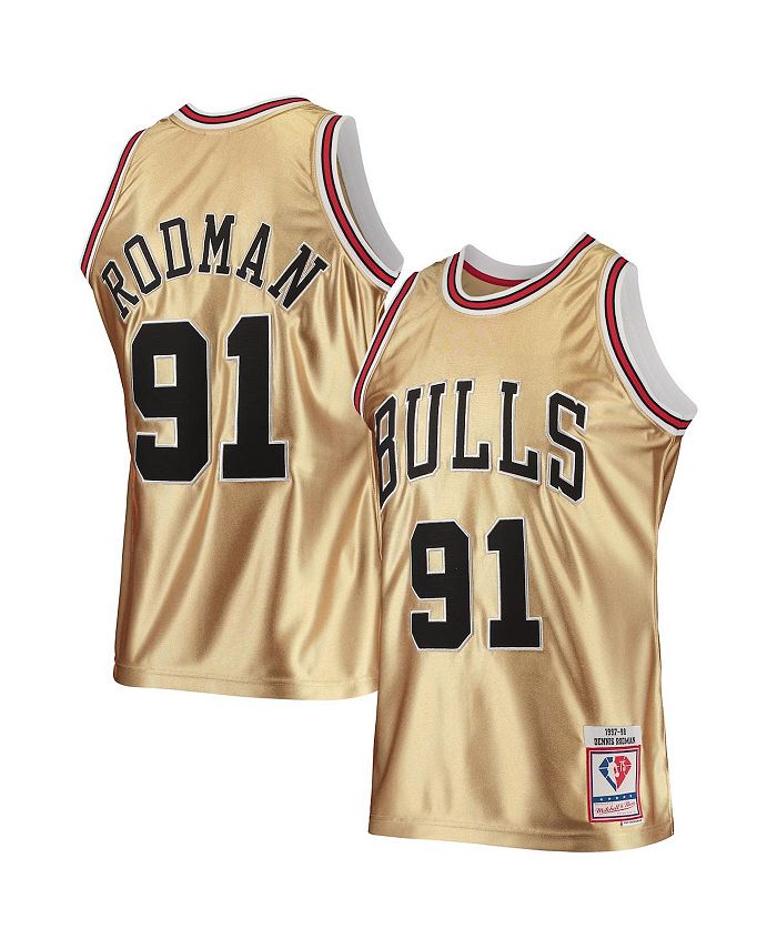Dennis Rodman Chicago Bulls Mitchell & Ness Hardwood Classics Wildlife  Swingman Jersey - Red