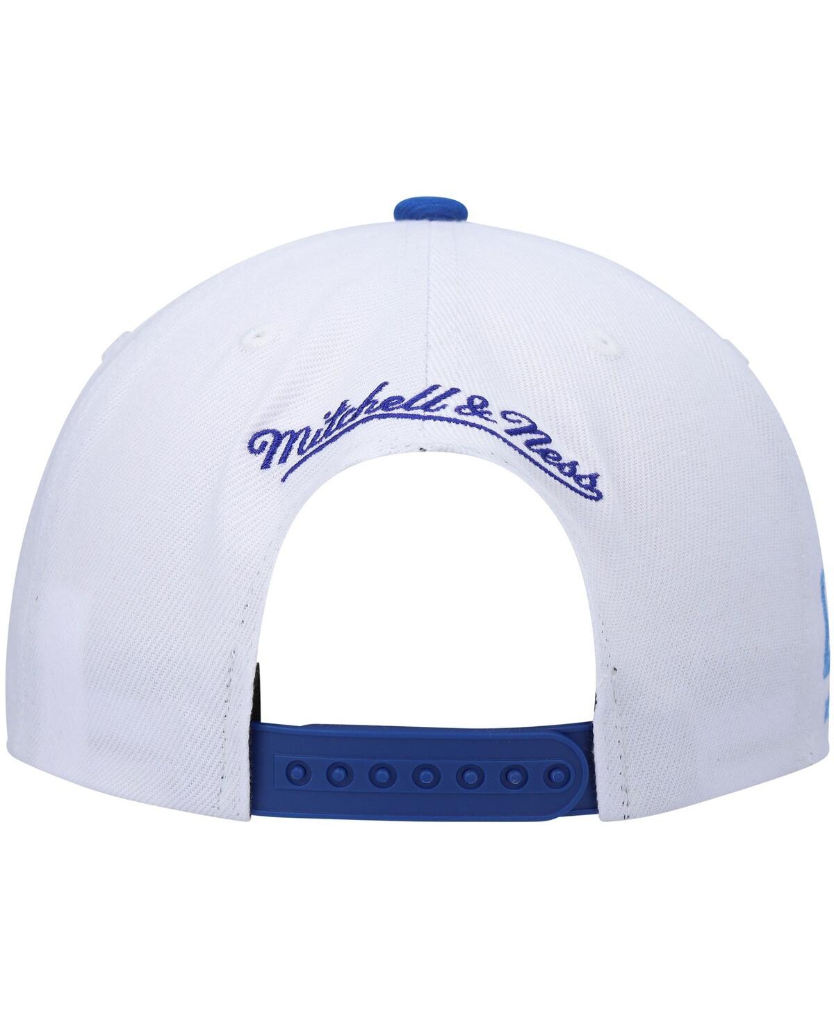 Men's Mitchell & Ness White and Royal Los Angeles Lakers Hardwood Classics Snapback Hat