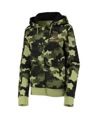 Women's Green Boston Red Sox 2022 MLB Armed Forces Day Camo Full-Zip Hoodie