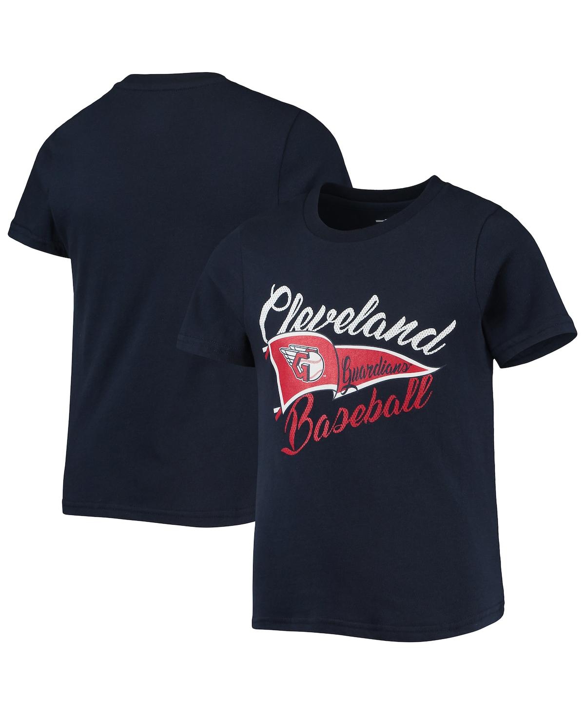 Outerstuff Kids' Big Girls Navy Cleveland Guardians Team Fly The Flag T-shirt