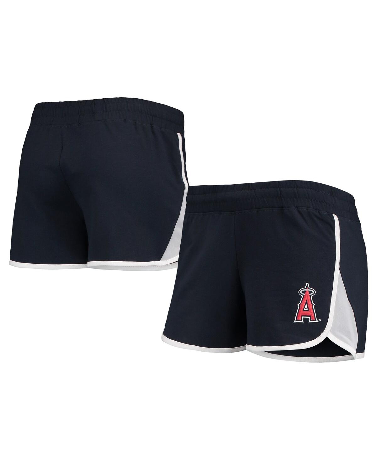 Shop New Era Women's  Navy Los Angeles Angels Stretch French Terry Shorts