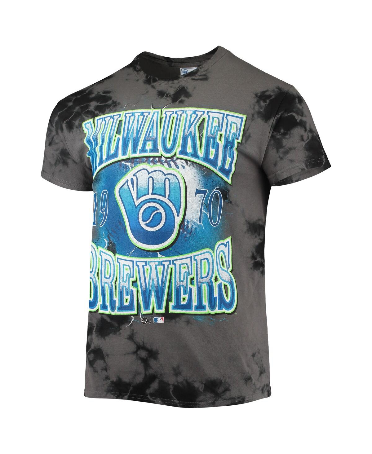 Shop 47 Brand Men's '47 Charcoal Milwaukee Brewers Wonder Boy Vintage-like Tubular T-shirt