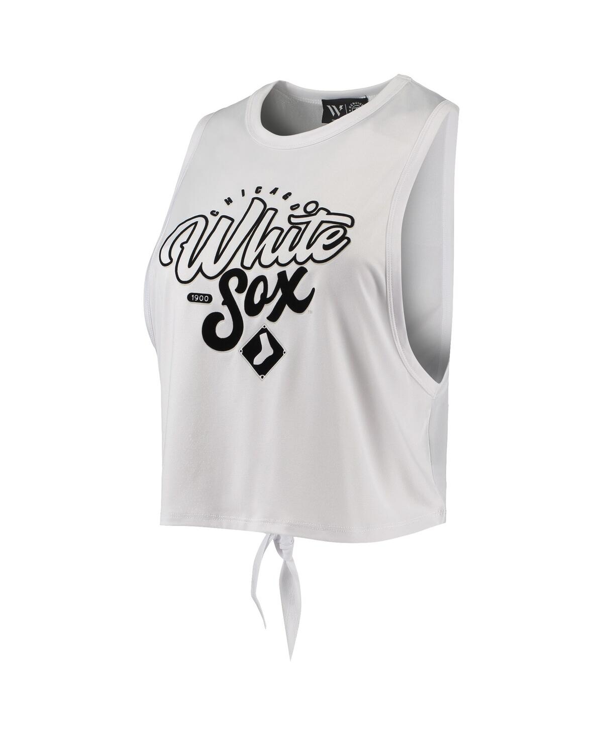 Shop The Wild Collective Women's  White Chicago White Sox Open Back Twist-tie Tank Top