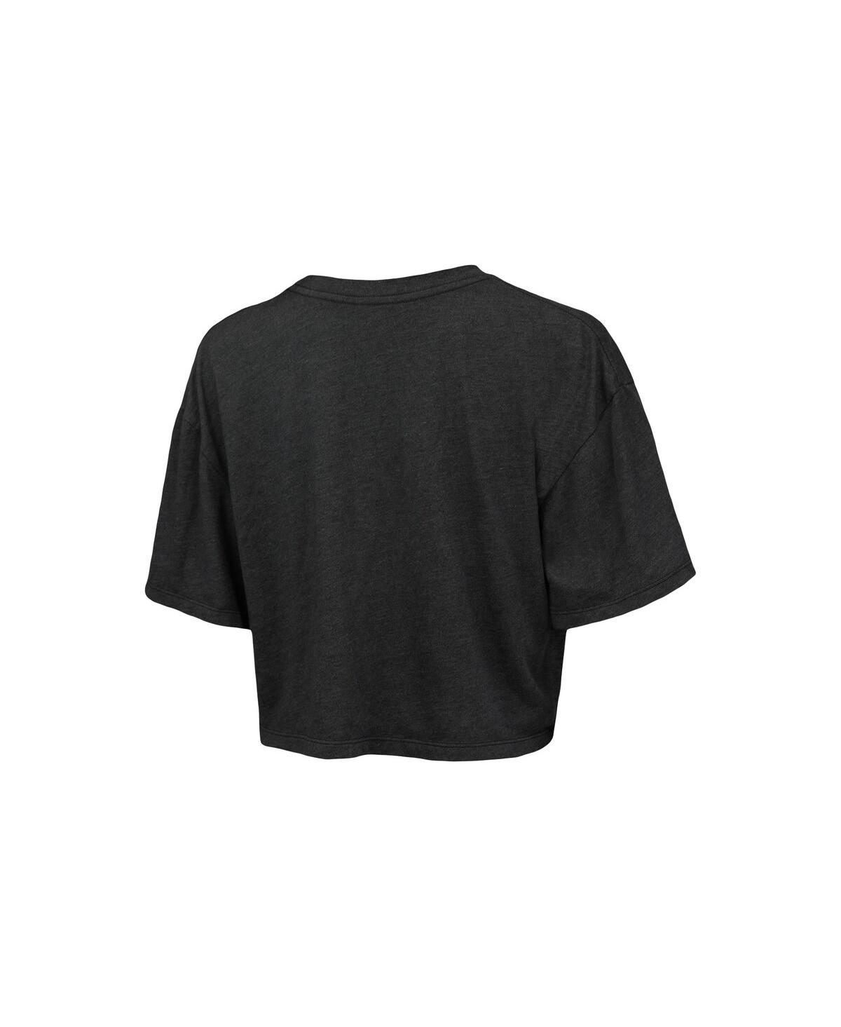 Shop Majestic Women's  Threads Charcoal Brooklyn Nets Bank Shot Cropped T-shirt
