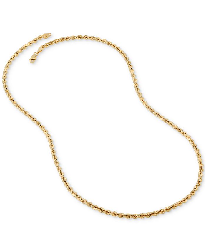 Macy's Glitter Rope Link 22" Chain Necklace in 10k Gold, Created for