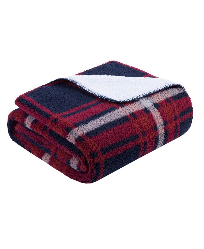 Birch Trail Reversible Printed Sherpa Throw, 50" x 60" Macy's