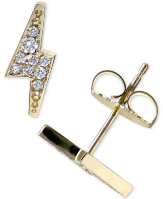 Anzie - Diamond Lightning Bolt Stud Earrings (1/10 ct. t.w.) in 14k Gold
