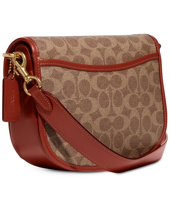 COACH Signature Coated Canvas Willow Saddle Bag with Interchangeable