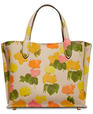 COACH Floral Printed Leather Willow Tote 24