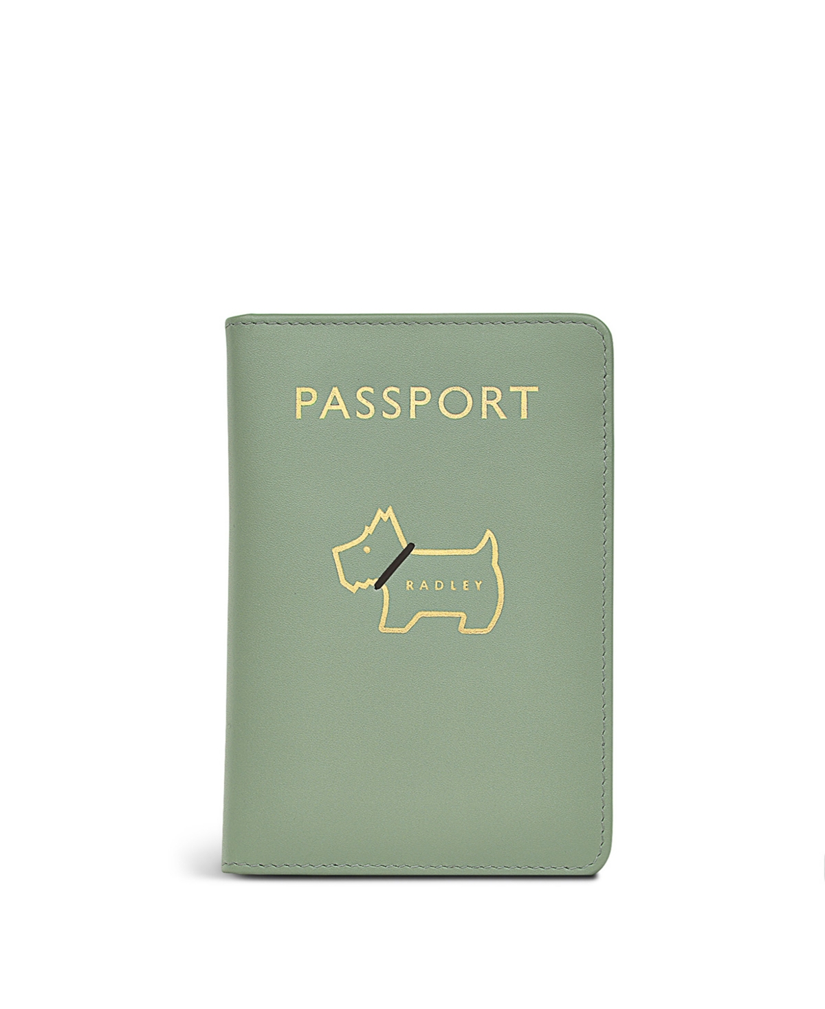 Radley London Heritage Dog Outline Leather Passport Cover In Open Green