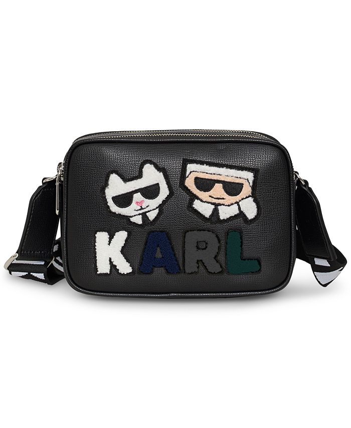 Karl Lagerfeld Paris Purse Maybelle Crossbody Black Cat Rectangular Bag  Designer