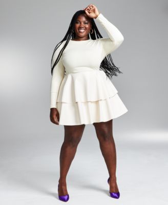 plus size skater dress with sleeves