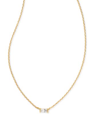 14k Gold-Plated Baguette-Crystal 19" Adjustable Pendant Necklace