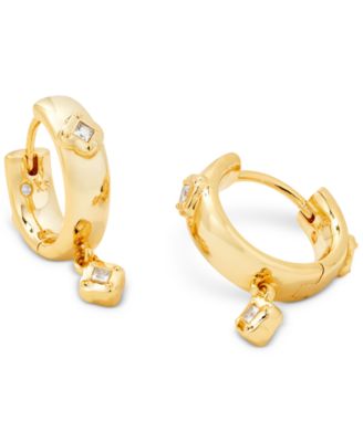 Kendra Scott 14k Gold-Plated Crystal Charm Joelle Huggie Hoop Earrings, 0.68