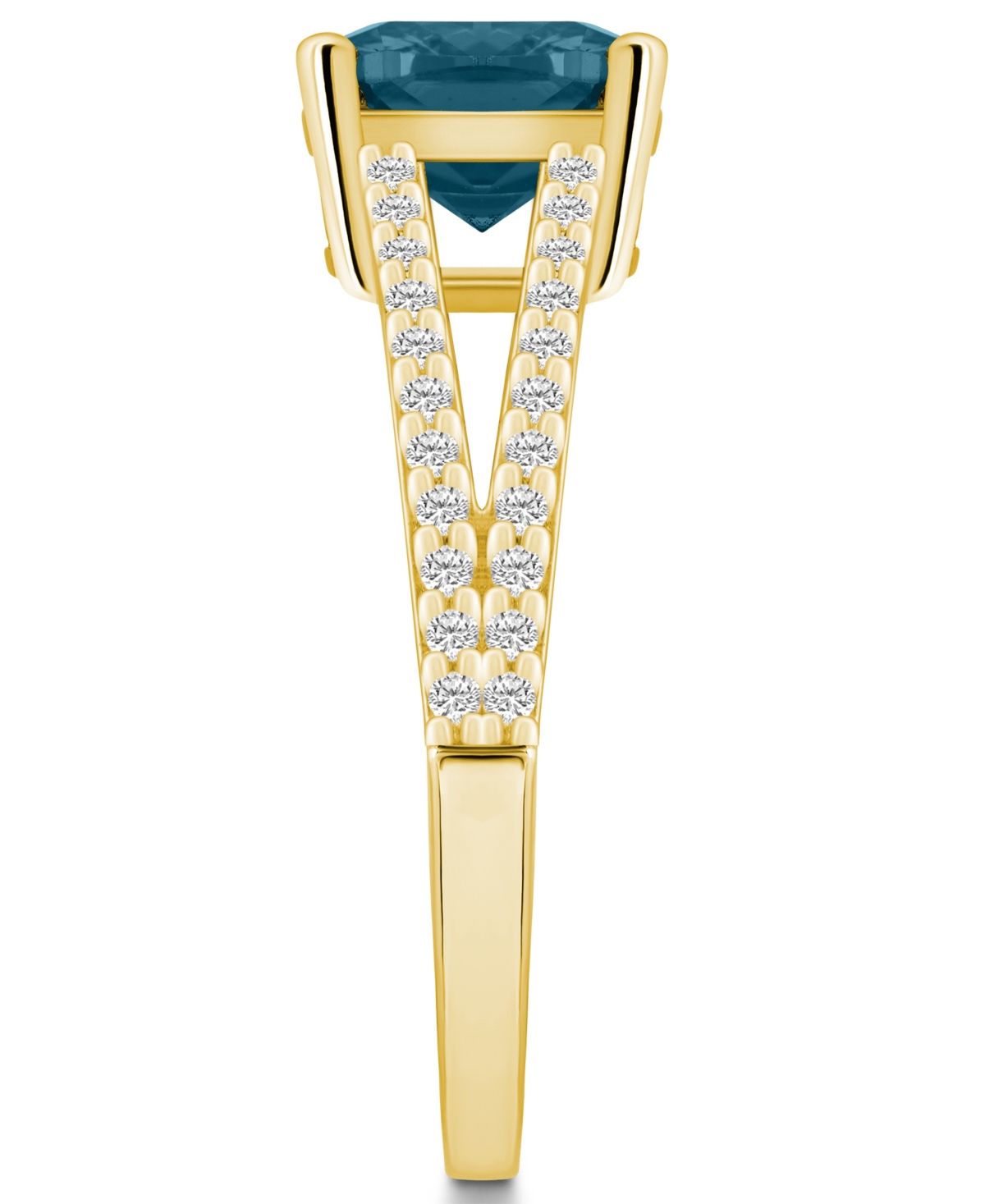 Macy'sand Diamond Accent Ring in 14K Yellow Gold - London Blue Topaz
