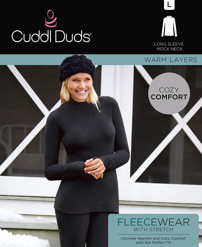Cuddl Duds Women's Fleecewear with Stretch Long Sleeve Mock Turtleneck