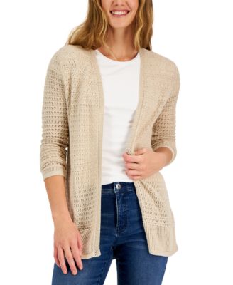 Charter Club Pointelle Knit Open Front Cardigan Created for Macy s Macy s