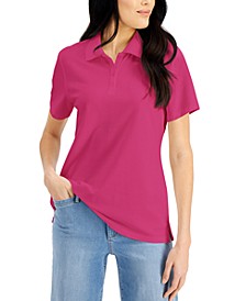 Petite Knit Cotton Polo, Created for Macy's