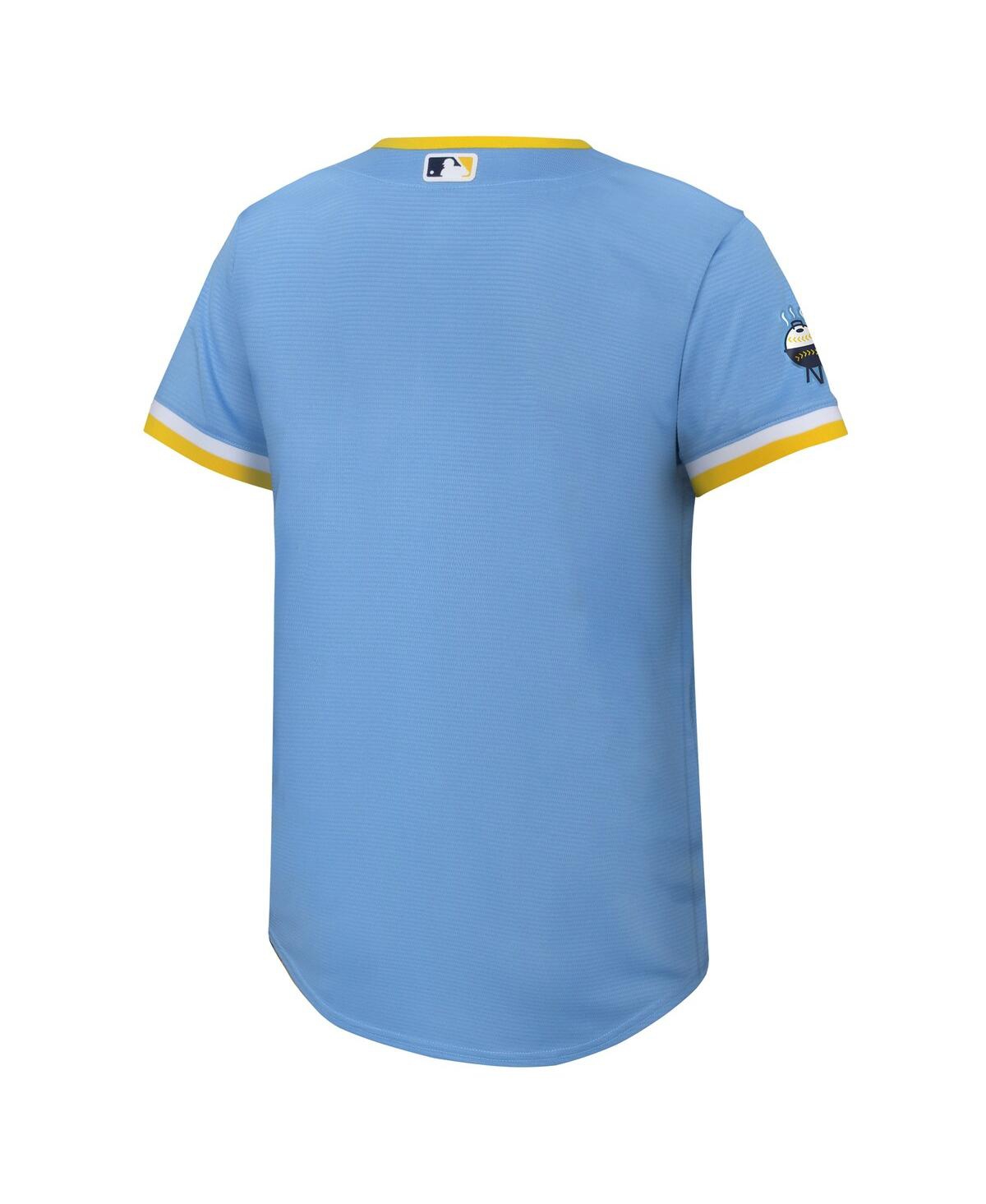 Preschool Boys and Girls Nike Christian YelichMilwaukee Brewers City Connect Replica Player Jersey - Powder Blue