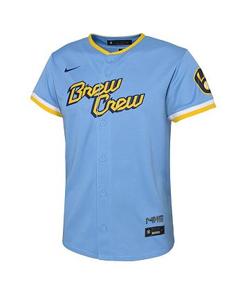 Youth Milwaukee Brewers Christian Yelich Nike Powder Blue 2022