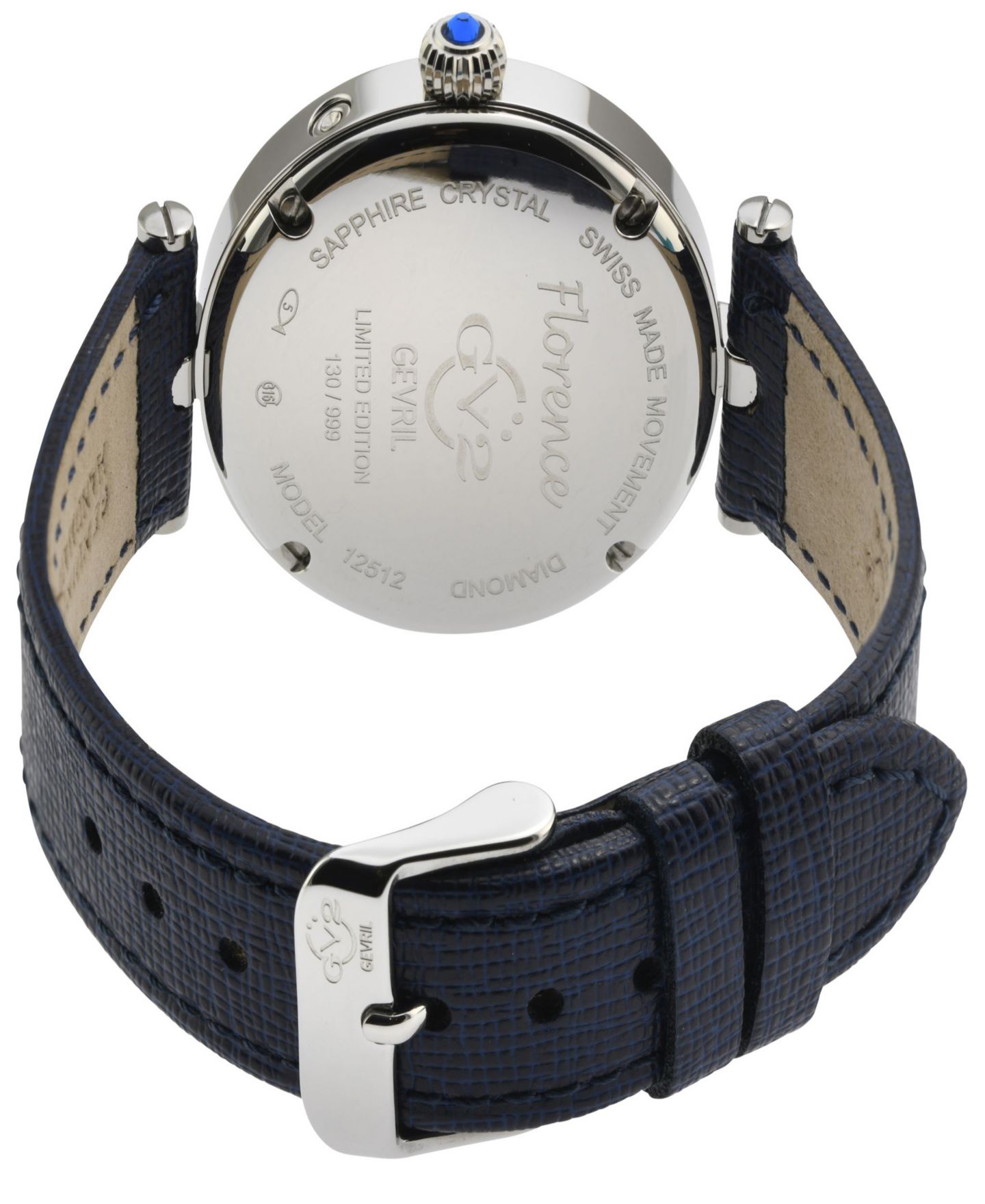 Женские часы Gevril GV2 by Florence Swiss Quartz Genuine Hand Made Italian Leather Strap Watch, цвет: Серебряный — фото 3