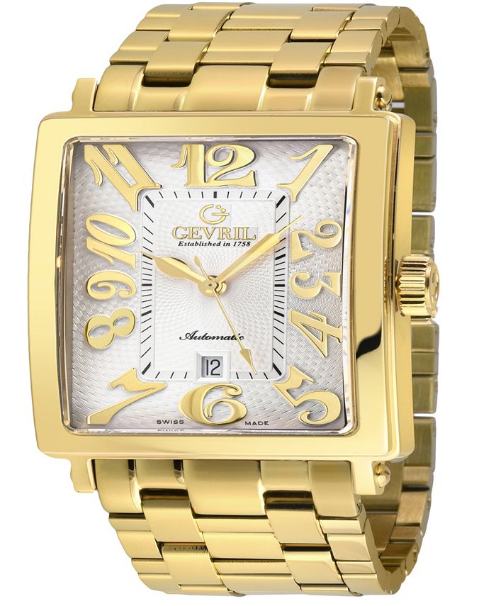 Gevril Men's Avenue of Americas Swiss Automatic Gold-Tone Stainless ...