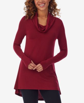 Cuddl Duds - Petite Softwear with Stretch Long Sleeve Cowl Tunic