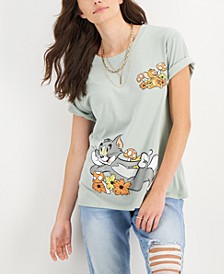 Juniors' Tom & Jerry Mushroom Graphic T-Shirt