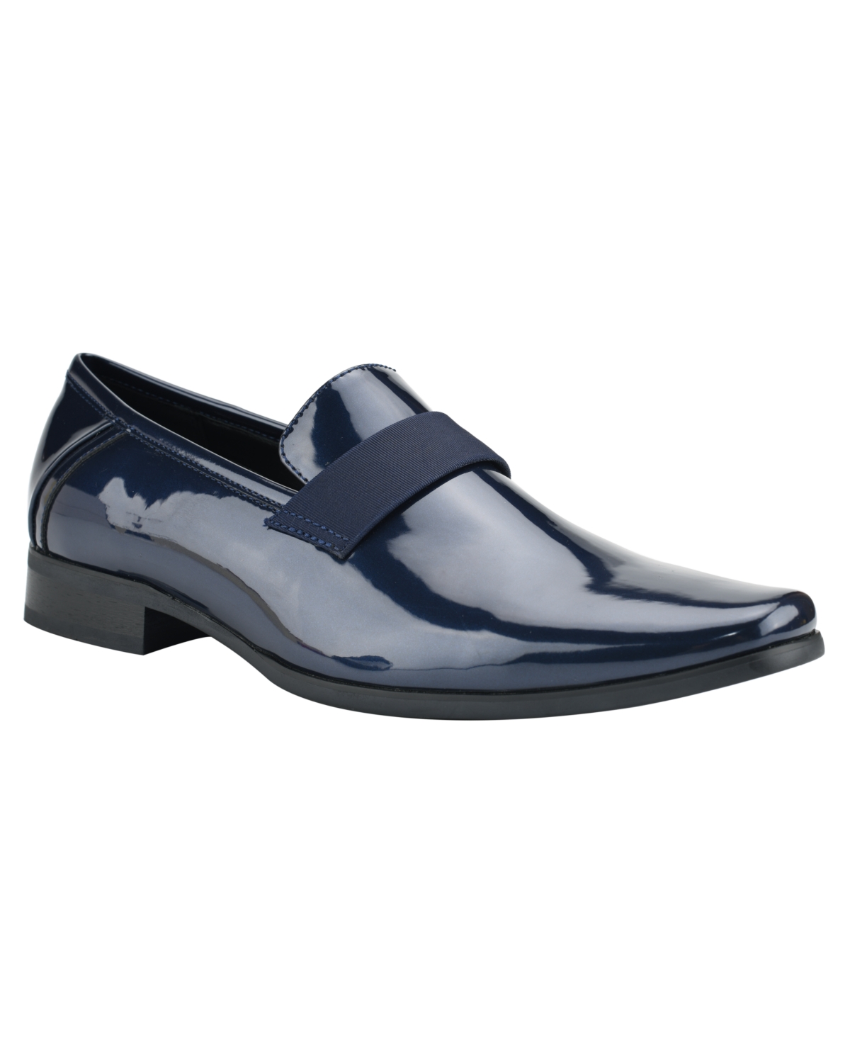 Calvin Klein Men's Bernard Patent Leather Tuxedo Dress Shoes Men's Shoes In Dark Blue Patent