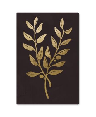 Metallic Branch Silhouette Giclee Print on Gallery Wrap Canvas Art