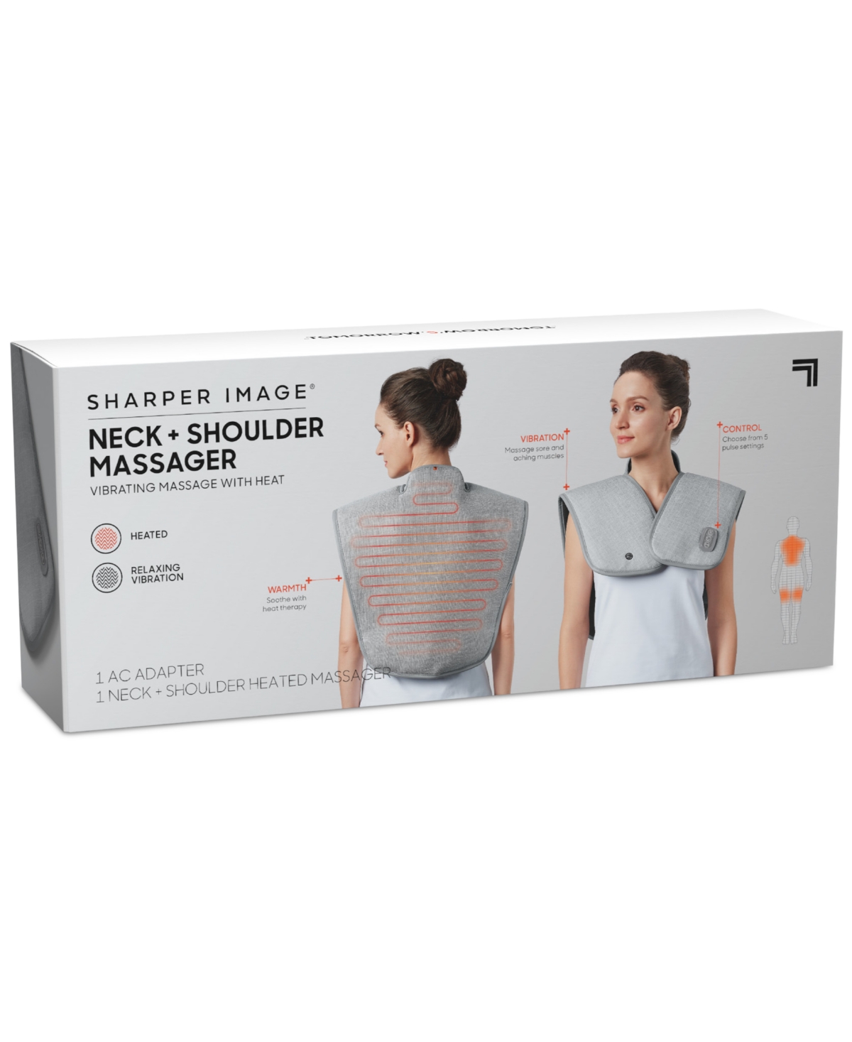 Shop Sharper Image Heated Neck & Shoulder Massager In Grey