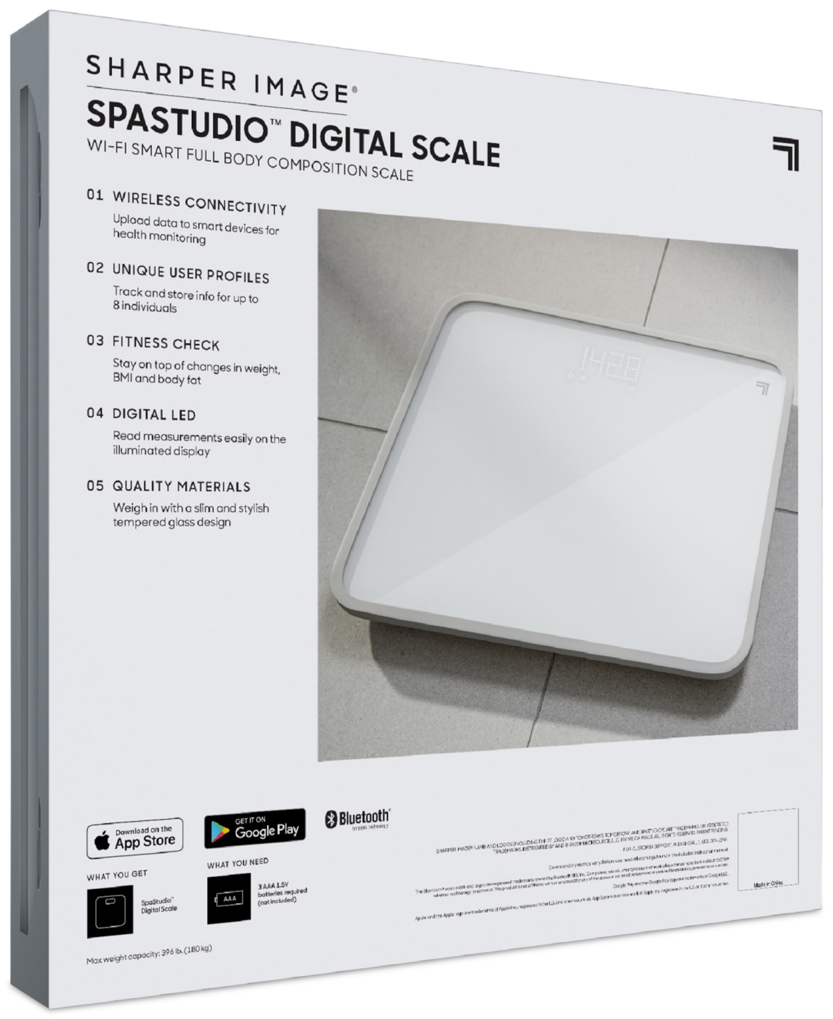 Sharper Image Spastudio Digital Wifi Smart Scale In White