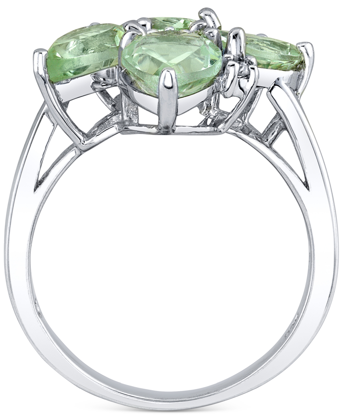 (3-7/8 ct. t.w.) & Diamond (1/20 ct. t.w.) Ring in Sterling Silver - Green Quartz