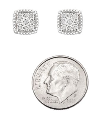 Macy's Diamond Cushion Cluster Stud Earrings (1/10 ct. t.w.