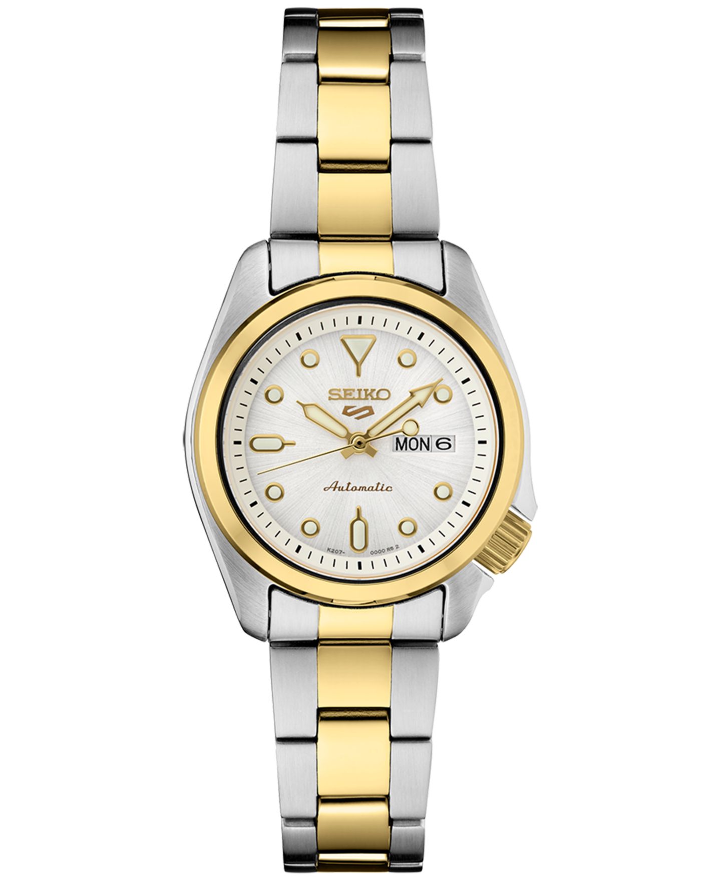 Женские часы Seiko Automatic 5 Sports, двухцветный стальной браслет, 28 мм — фото 1
